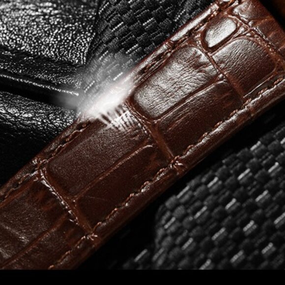 8-5 Men's Watches Leather Band White Case Waterproof Luminous - Picture 5 of 5